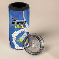 Personalized Nicaragua Independence Day 1821 4 in 1 Can Cooler Tumbler Plumeria Floral - Wonder Print Shop