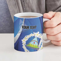 Personalized Nicaragua Independence Day 1821 Ceramic Mug Plumeria Floral - Wonder Print Shop
