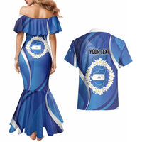 Personalized Nicaragua Independence Day 1821 Couples Matching Mermaid Dress and Hawaiian Shirt Plumeria Floral - Wonder Print Shop