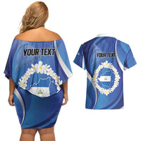 Personalized Nicaragua Independence Day 1821 Couples Matching Off Shoulder Short Dress and Hawaiian Shirt Plumeria Floral - Wonder Print Shop