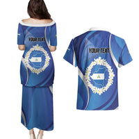 Personalized Nicaragua Independence Day 1821 Couples Matching Puletasi and Hawaiian Shirt Plumeria Floral - Wonder Print Shop