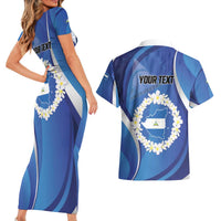 Personalized Nicaragua Independence Day 1821 Couples Matching Short Sleeve Bodycon Dress and Hawaiian Shirt Plumeria Floral - Wonder Print Shop