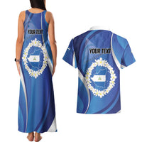 Personalized Nicaragua Independence Day 1821 Couples Matching Tank Maxi Dress and Hawaiian Shirt Plumeria Floral - Wonder Print Shop
