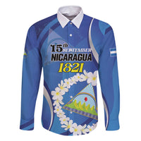 Personalized Nicaragua Independence Day 1821 Family Matching Off Shoulder Short Dress and Hawaiian Shirt Plumeria Floral - Wonder Print Shop