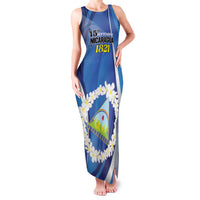 Personalized Nicaragua Independence Day 1821 Family Matching Tank Maxi Dress and Hawaiian Shirt Plumeria Floral - Wonder Print Shop