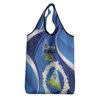 Nicaragua Independence Day 1821 Grocery Bag Plumeria Floral - Wonder Print Shop