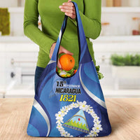 Nicaragua Independence Day 1821 Grocery Bag Plumeria Floral - Wonder Print Shop