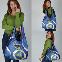 Nicaragua Independence Day 1821 Grocery Bag Plumeria Floral - Wonder Print Shop