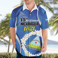 Personalized Nicaragua Independence Day 1821 Hawaiian Shirt Plumeria Floral - Wonder Print Shop