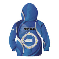 Personalized Nicaragua Independence Day 1821 Kid Hoodie Plumeria Floral - Wonder Print Shop