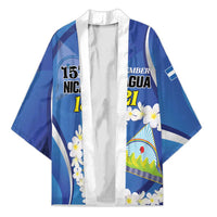 Personalized Nicaragua Independence Day 1821 Kimono Plumeria Floral - Wonder Print Shop