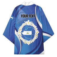 Personalized Nicaragua Independence Day 1821 Kimono Plumeria Floral - Wonder Print Shop
