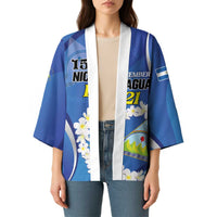 Personalized Nicaragua Independence Day 1821 Kimono Plumeria Floral - Wonder Print Shop