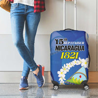 Nicaragua Independence Day 1821 Luggage Cover Plumeria Floral - Wonder Print Shop