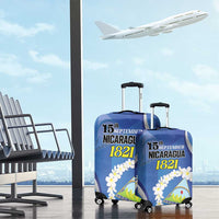 Nicaragua Independence Day 1821 Luggage Cover Plumeria Floral - Wonder Print Shop
