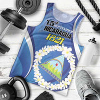 Personalized Nicaragua Independence Day 1821 Men Tank Top Plumeria Floral - Wonder Print Shop
