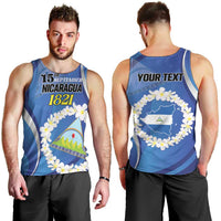 Personalized Nicaragua Independence Day 1821 Men Tank Top Plumeria Floral - Wonder Print Shop