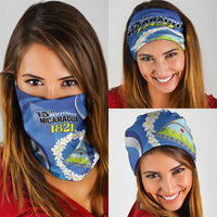 Nicaragua Independence Day 1821 Neck Gaiter Plumeria Floral - Wonder Print Shop