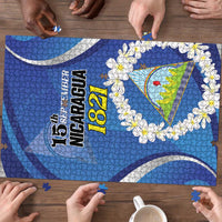 Nicaragua Independence Day 1821 Puzzle Plumeria Floral - Wonder Print Shop