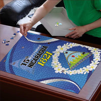 Nicaragua Independence Day 1821 Puzzle Plumeria Floral - Wonder Print Shop