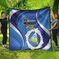 Nicaragua Independence Day 1821 Quilt Plumeria Floral - Wonder Print Shop