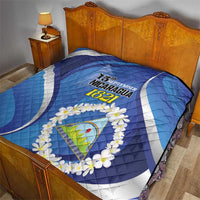 Nicaragua Independence Day 1821 Quilt Plumeria Floral - Wonder Print Shop