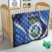 Nicaragua Independence Day 1821 Quilt Plumeria Floral - Wonder Print Shop