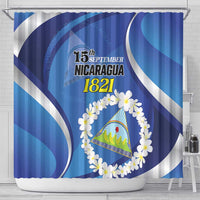 Nicaragua Independence Day 1821 Shower Curtain Plumeria Floral - Wonder Print Shop