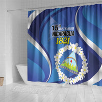 Nicaragua Independence Day 1821 Shower Curtain Plumeria Floral - Wonder Print Shop