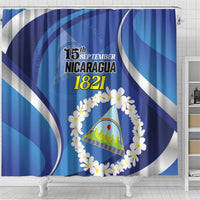 Nicaragua Independence Day 1821 Shower Curtain Plumeria Floral - Wonder Print Shop