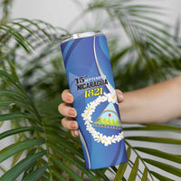 Personalized Nicaragua Independence Day 1821 Skinny Tumbler Plumeria Floral - Wonder Print Shop