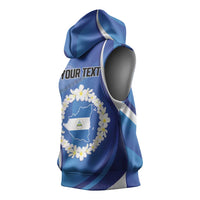 Personalized Nicaragua Independence Day 1821 Sleeveless Hoodie Plumeria Floral - Wonder Print Shop