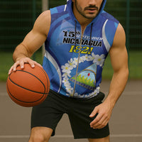 Personalized Nicaragua Independence Day 1821 Sleeveless Zip Hoodie Plumeria Floral - Wonder Print Shop