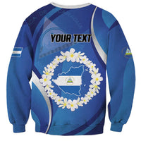 Personalized Nicaragua Independence Day 1821 Sweatshirt Plumeria Floral - Wonder Print Shop