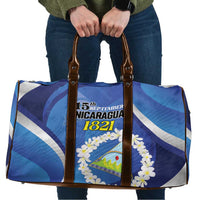 Nicaragua Independence Day 1821 Travel Bag Plumeria Floral - Wonder Print Shop