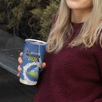 Personalized Nicaragua Independence Day 1821 Tumbler Cup Plumeria Floral - Wonder Print Shop