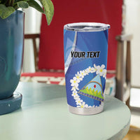 Personalized Nicaragua Independence Day 1821 Tumbler Cup Plumeria Floral - Wonder Print Shop