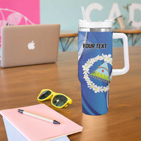 Personalized Nicaragua Independence Day 1821 Tumbler With Handle Plumeria Floral - Wonder Print Shop