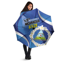 Nicaragua Independence Day 1821 Umbrella Plumeria Floral - Wonder Print Shop