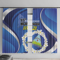 Nicaragua Independence Day 1821 Window Curtain Plumeria Floral - Wonder Print Shop