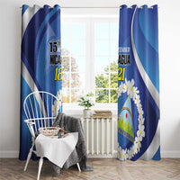 Nicaragua Independence Day 1821 Window Curtain Plumeria Floral - Wonder Print Shop