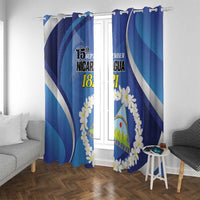 Nicaragua Independence Day 1821 Window Curtain Plumeria Floral - Wonder Print Shop