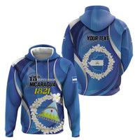 Personalized Nicaragua Independence Day 1821 Zip Hoodie Plumeria Floral - Wonder Print Shop
