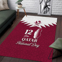 Qatar National Day Area Rug Dawlat Qatar Map Islamic Pattern - Wonder Print Shop