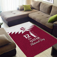 Qatar National Day Area Rug Dawlat Qatar Map Islamic Pattern - Wonder Print Shop