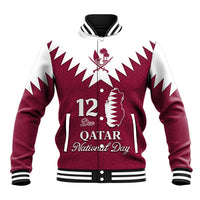 Personalised Qatar National Day Baseball Jacket Dawlat Qatar Map Islamic Pattern - Wonder Print Shop
