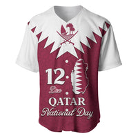 Personalised Qatar National Day Baseball Jersey Dawlat Qatar Map Islamic Pattern - Wonder Print Shop