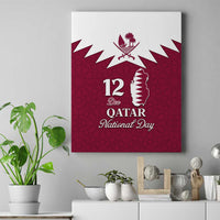 Qatar National Day Canvas Wall Art Dawlat Qatar Map Islamic Pattern - Wonder Print Shop