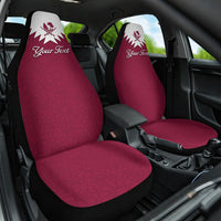 Qatar National Day Car Seat Cover Dawlat Qatar Map Islamic Pattern - Wonder Print Shop