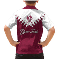 Personalised Qatar National Day Family Matching Mermaid Dress and Hawaiian Shirt Dawlat Qatar Map Islamic Pattern - Wonder Print Shop